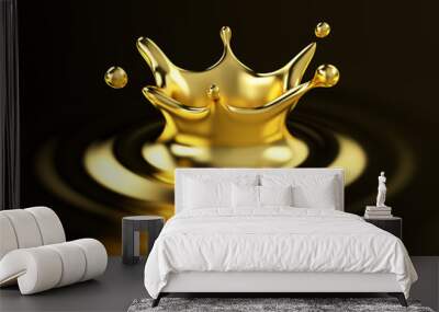 Gold Splash 3d illustration Wall mural