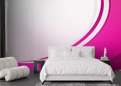 Bending Full pink color abstrac on white background Wall mural