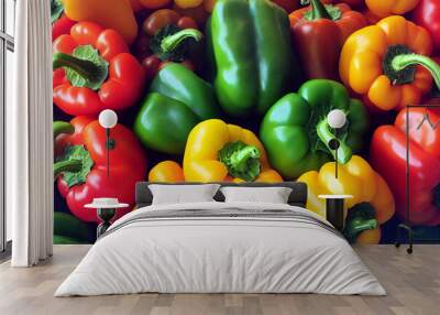 Colorful bell peppers Wall mural