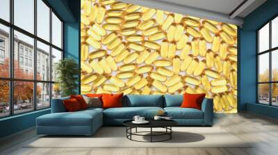 Omega 3 fish oil capsules, food supplement to aid joint care and healthy lifestyle Wall mural