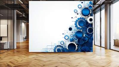 Abstract gear wheel mechanism background, machine and engineering tool equipment technology Wall mural