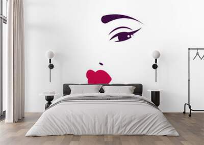 Female sketch portrait Wall mural