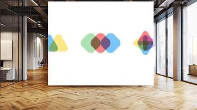 Geometric element of logo. Overlap colorful geometric shapes Wall mural