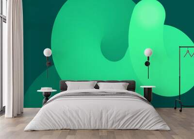 Poster with gradient green fluid Wall mural