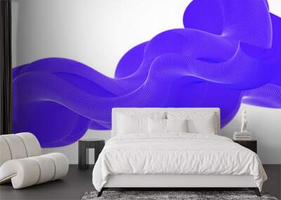 wavy design blue element Wall mural