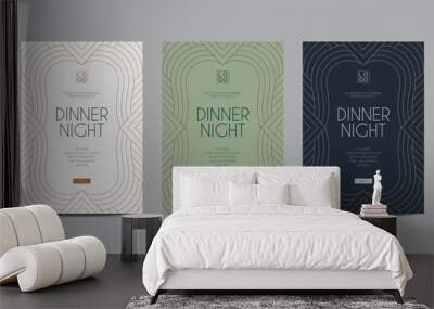 Minimalist Dinner Night Invitation Wall mural