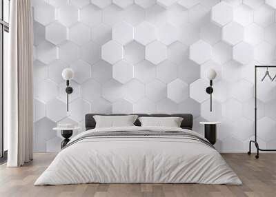 Geometric hexagonal honeycomb polygon science biology background Wall mural