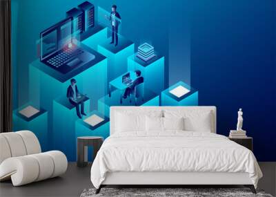 Digital technology concept. new innovative ideas. isometric vector illustration Wall mural