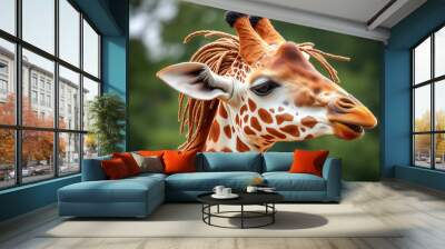 Giraffe Mane styled in dreadlocks Wall mural