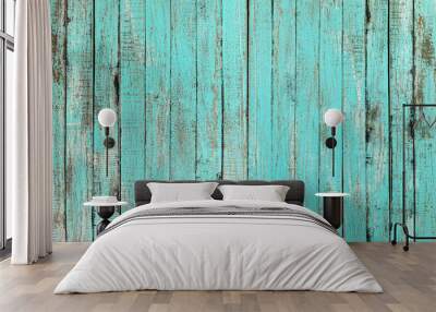 Blue wood texture background coming from natural tree. Old wooden panels that are empty and beautiful patterns. Wall mural