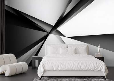 An abstract background with a modern design using a combination of black white and grey with sharp lines and clean edges Wall mural