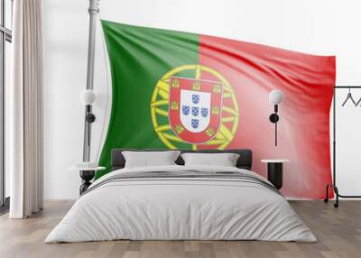 Portugal national flag on white background. Wall mural