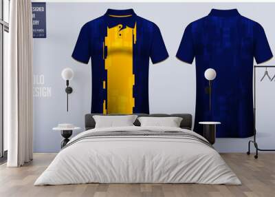 Polo Shirt mockup template design for soccer jersey, football kit, sport uniform and casual wear.  Wall mural