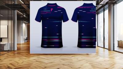 Polo Shirt mockup template design for soccer jersey, football kit, sport uniform and casual wear.  Wall mural