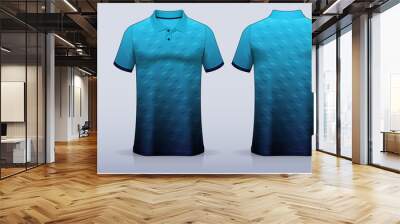 Polo shirt mockup template design for soccer jersey, football kit, sportswear. Sport uniform in front view, back view. T-shirt mock up for sport club. Fabric pattern. Shirt Mockup Vector Illustration. Wall mural