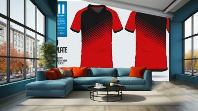 Polo t shirt sport design template for soccer jersey, football kit or sport club. Sport uniform in front view and back view. T-shirt mock up for sport club. Vector Illustration. Wall mural