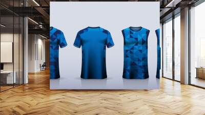 Soccer jersey, football kit, sportswear, basketball uniform, tank top, running singlet or t-shirt mockup. Fabric pattern design.  Wall mural