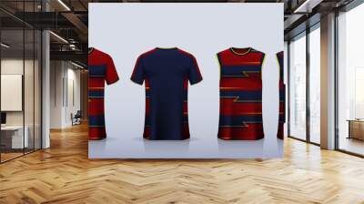 Thunder pattern t-shirt sport, Soccer jersey, football kit, basketball uniform, tank top, and running singlet mockup. Wall mural