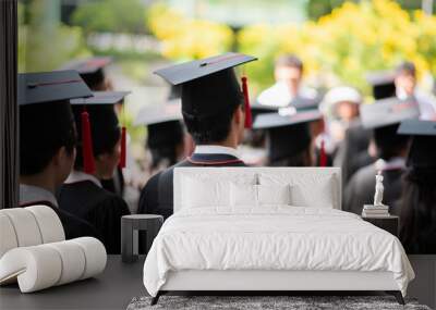 Row of university  graduates Wall mural