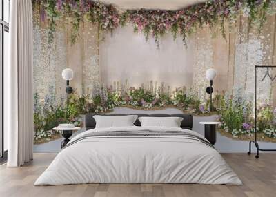 wedding backdrop with flower and wedding decoration Wall mural