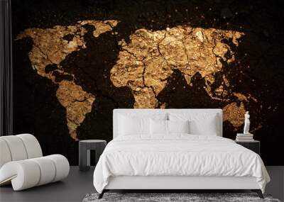 world map on grunge background Wall mural