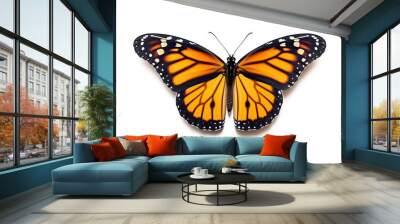 A beautiful monarch butterfly isolated on white background. Butterfly. Generative Ai Wall mural