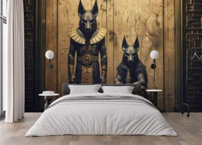 Anubis and Horus. Generative Ai Wall mural