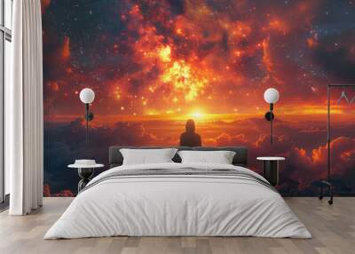 Earthly attachments and immerse yourself in the boundless expanse of spirituality. Wall mural