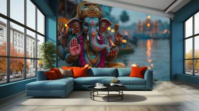 Ganesh Chaturthi is a Hindu festival, Celebrated in various parts of India. Wall mural