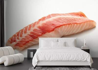 Snapper fish. Cod fillet of snapper on white background. Generative Ai Wall mural