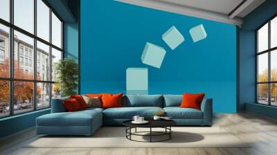 cube geometric background,Abstract 3d render Wall mural