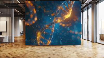 Blue Space Rotating DNA Double Helix Wall mural