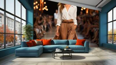 Fashion Show, Catwalk Runway Show, and a picture with a Fashion Week theme. Wall mural