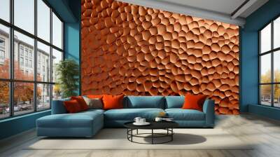 Matte copper metal texture hammered. Wall mural