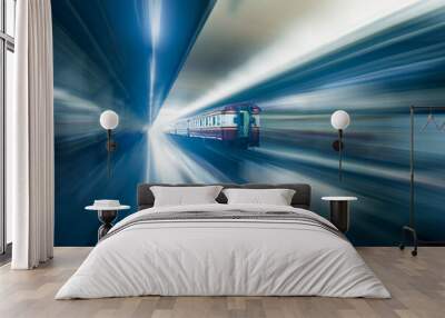 fast moving train in motion Wall mural