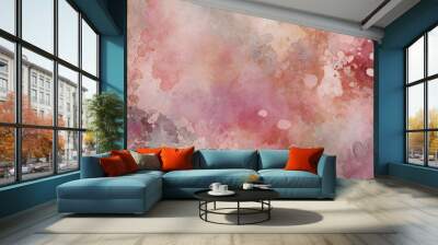 Abstract pink watercolor grunge texture background with muted earth tone colors Wall mural