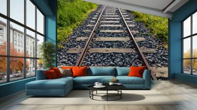 Perspective view of railroad tracks Wall mural