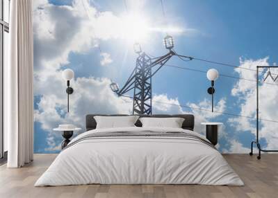 High voltage post or High voltage tower Wall mural