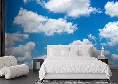 Blue sky and white clouds background. Wall mural