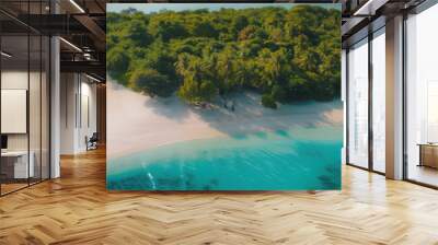 Panorama view of tropical nature abstract background. Summer and environment concept. Generative ai. Wall mural