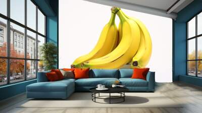 a bunch of bananas on a white background Wall mural