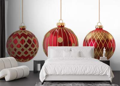 a group of red and gold ornaments Wall mural