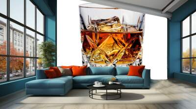 A shot of whiskey on a clear backdrop for a professional presentation. Wall mural