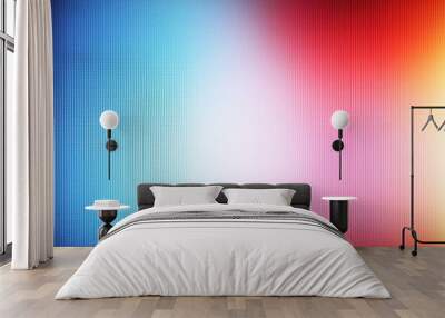 A vibrant abstract image showcasing a blend of blue, red, and yellow hues, creating a dynamic and eye-catching visual effect. Wall mural