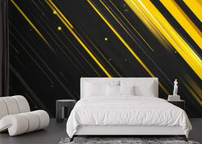 A vibrant yellow and grey background creates a dynamic and energetic design with sleek lines and empty space, embodying a modern and optimistic vibe, powered by AI technology. Wall mural