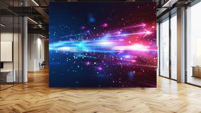 Abstract background featuring the technology of vector arrows at high speed. Wall mural