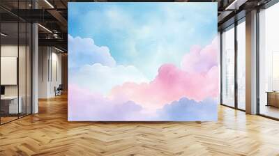 Abstract cloud watercolor paint brush background Wall mural