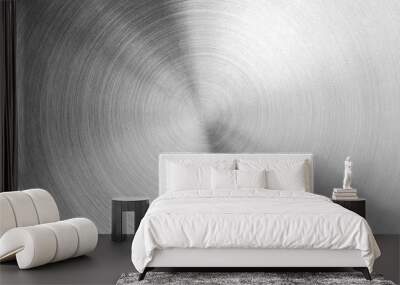 Abstract metal texture of brushed stainless steel plate with the reflection of light. Wall mural