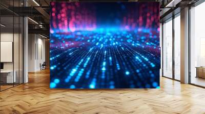 Explore the dazzling matrix of a cybernetic future, where algorithms optimize our digital world and connectivity revolutionizes our modern era. Wall mural