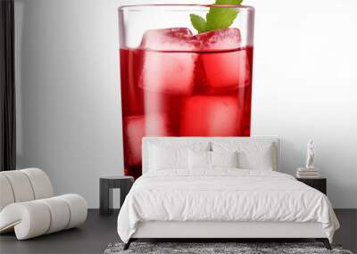 red cocktail with lime and mint Wall mural